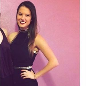 Black blouse with gold lining